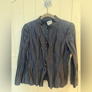 Armani Collezioni Blue Textured Jacket
